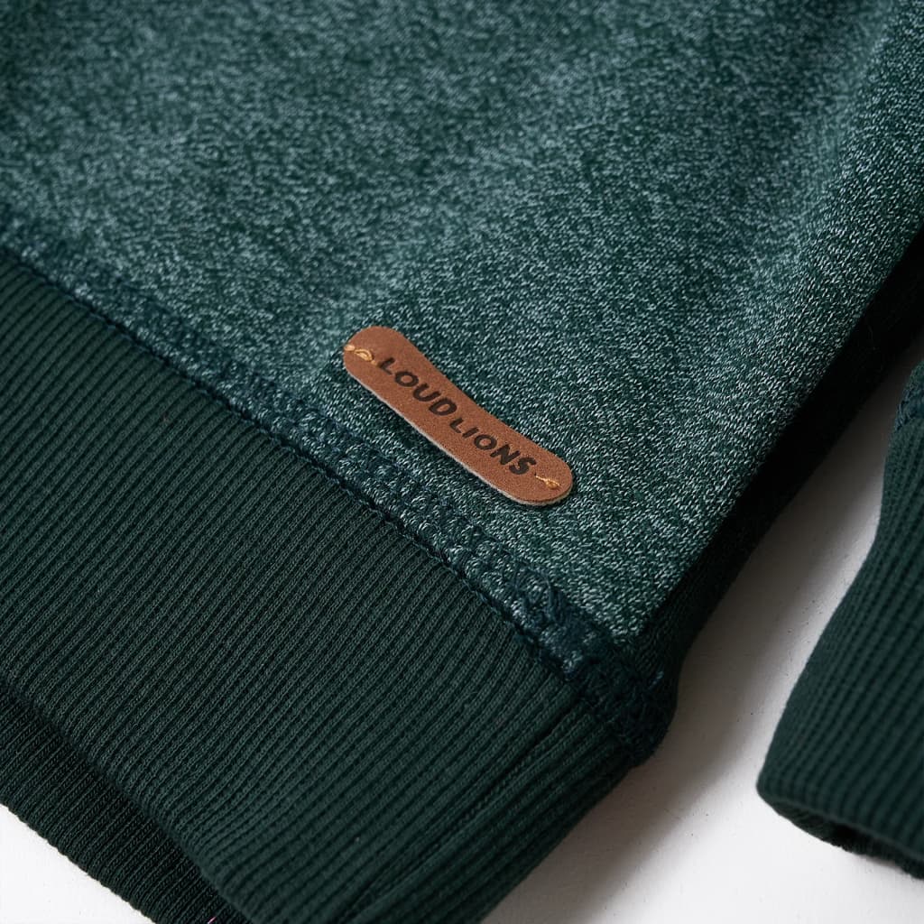 Sweatshirt com capuz verde-escuro 128