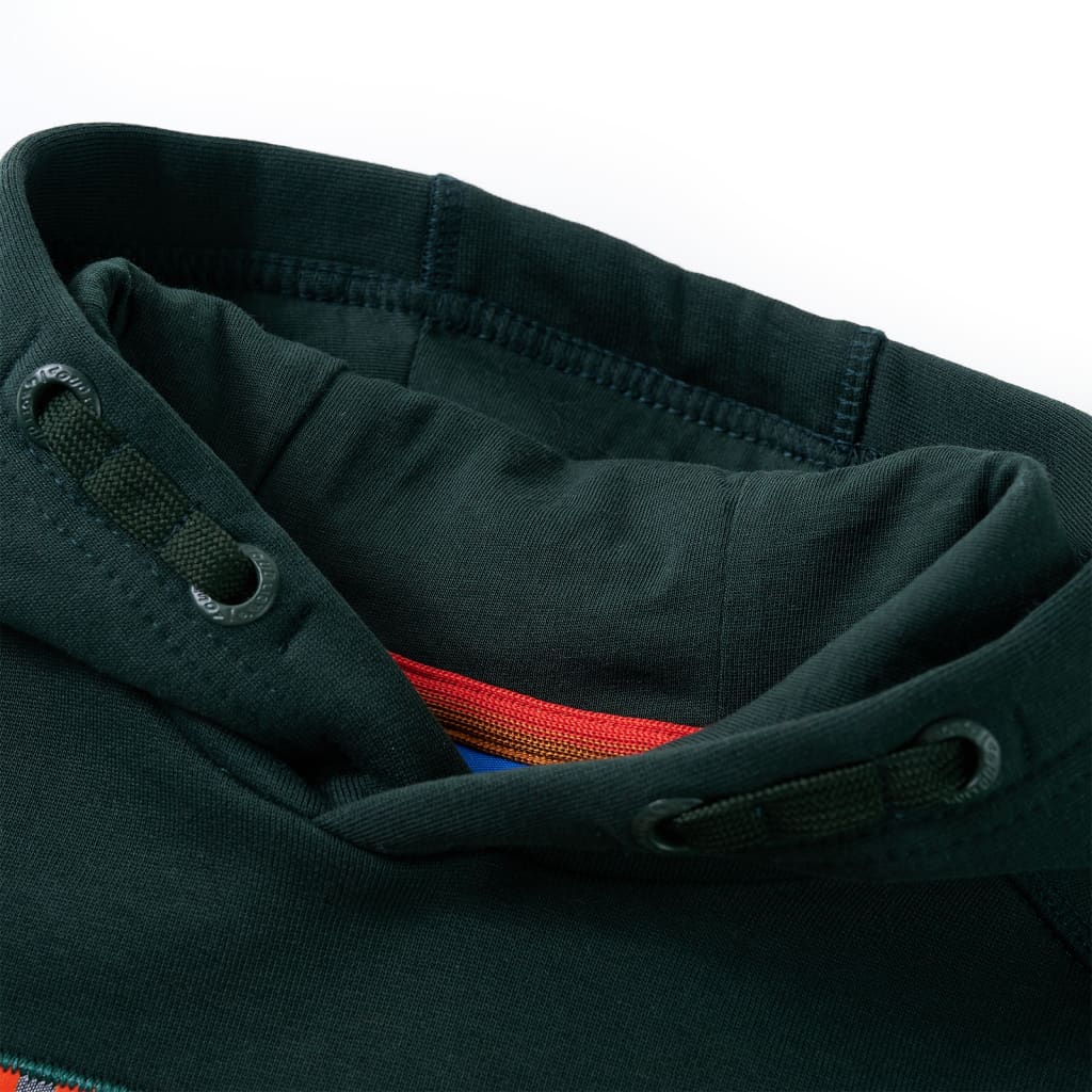 Sweatshirt com capuz verde-escuro 128