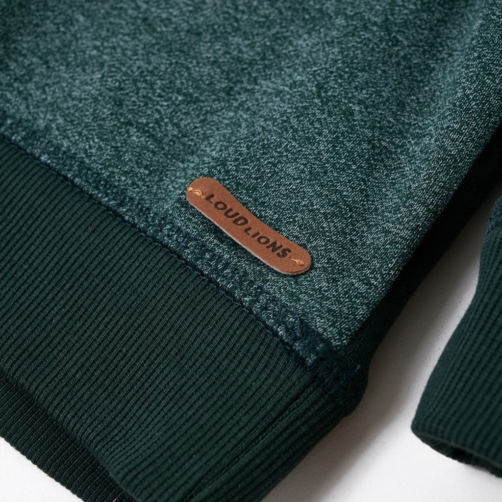 Sweatshirt com capuz verde-escuro 128