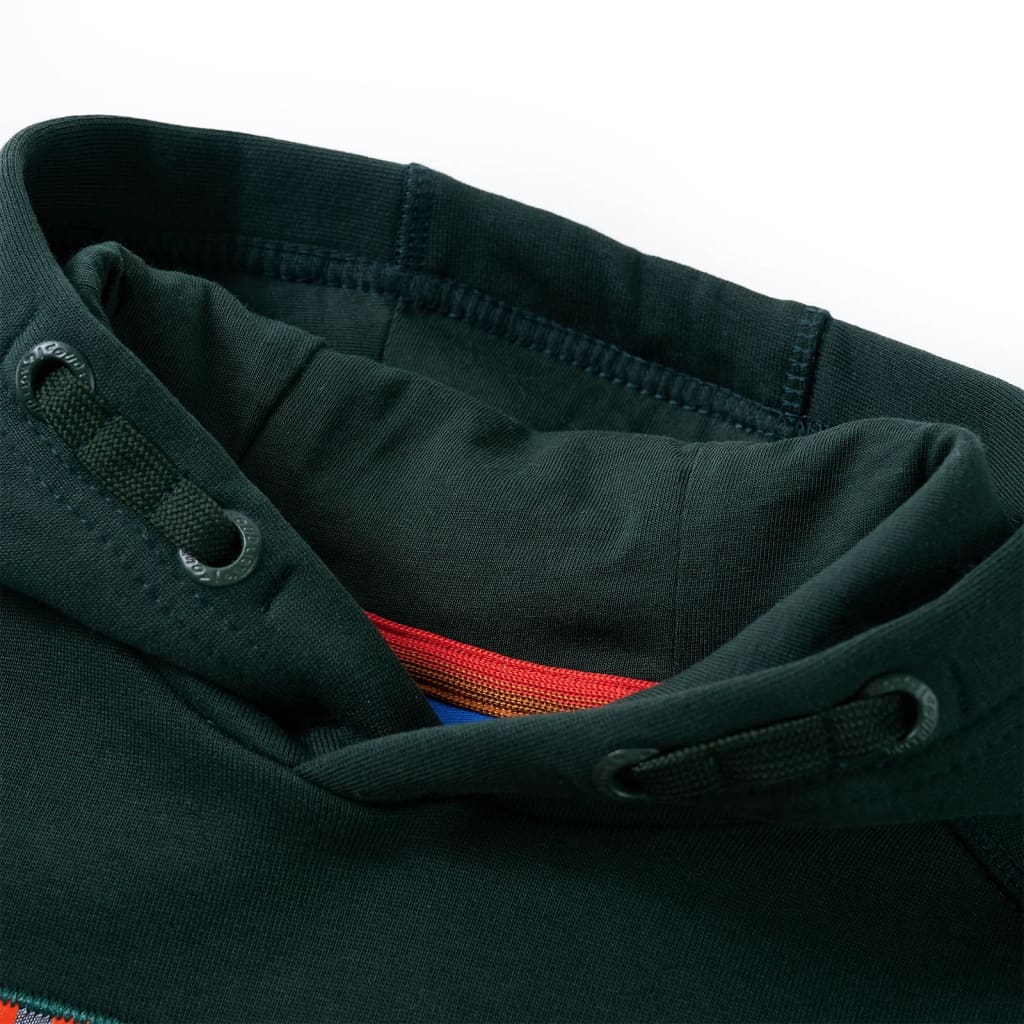 Sweatshirt com capuz verde-escuro 128