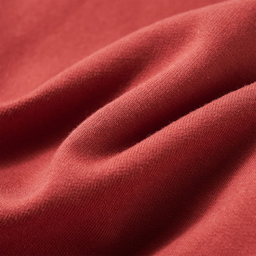 Sweatshirt infantil com capuz vermelho-queimado 140