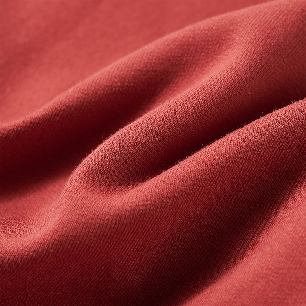 Sweatshirt infantil com capuz vermelho-queimado 140