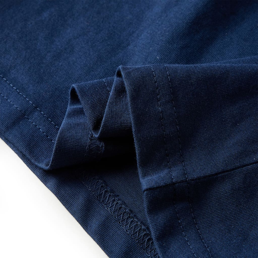 T-shirt de manga comprida para criança azul-marinho 128