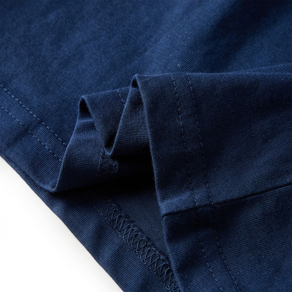 T-shirt de manga comprida para criança azul-marinho 128