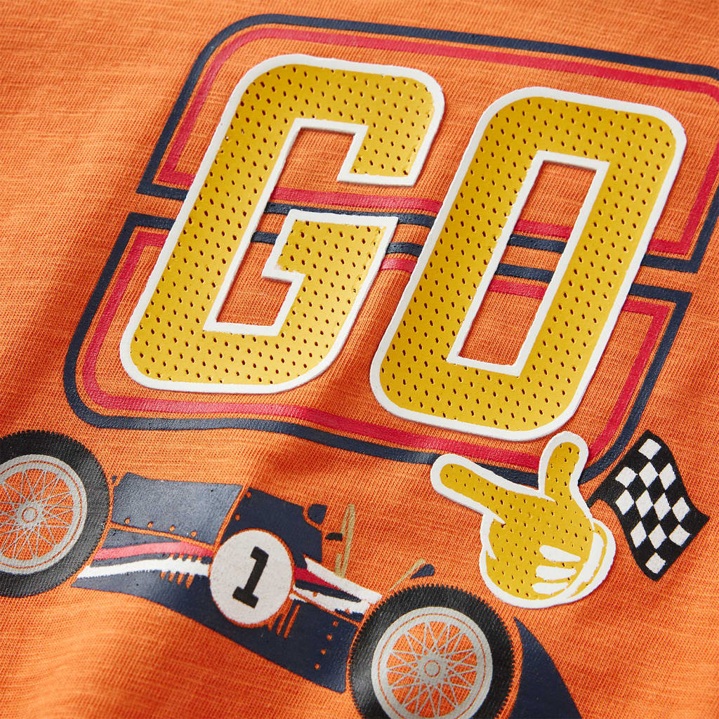 T-shirt de manga comprida para criança laranja-escuro 140