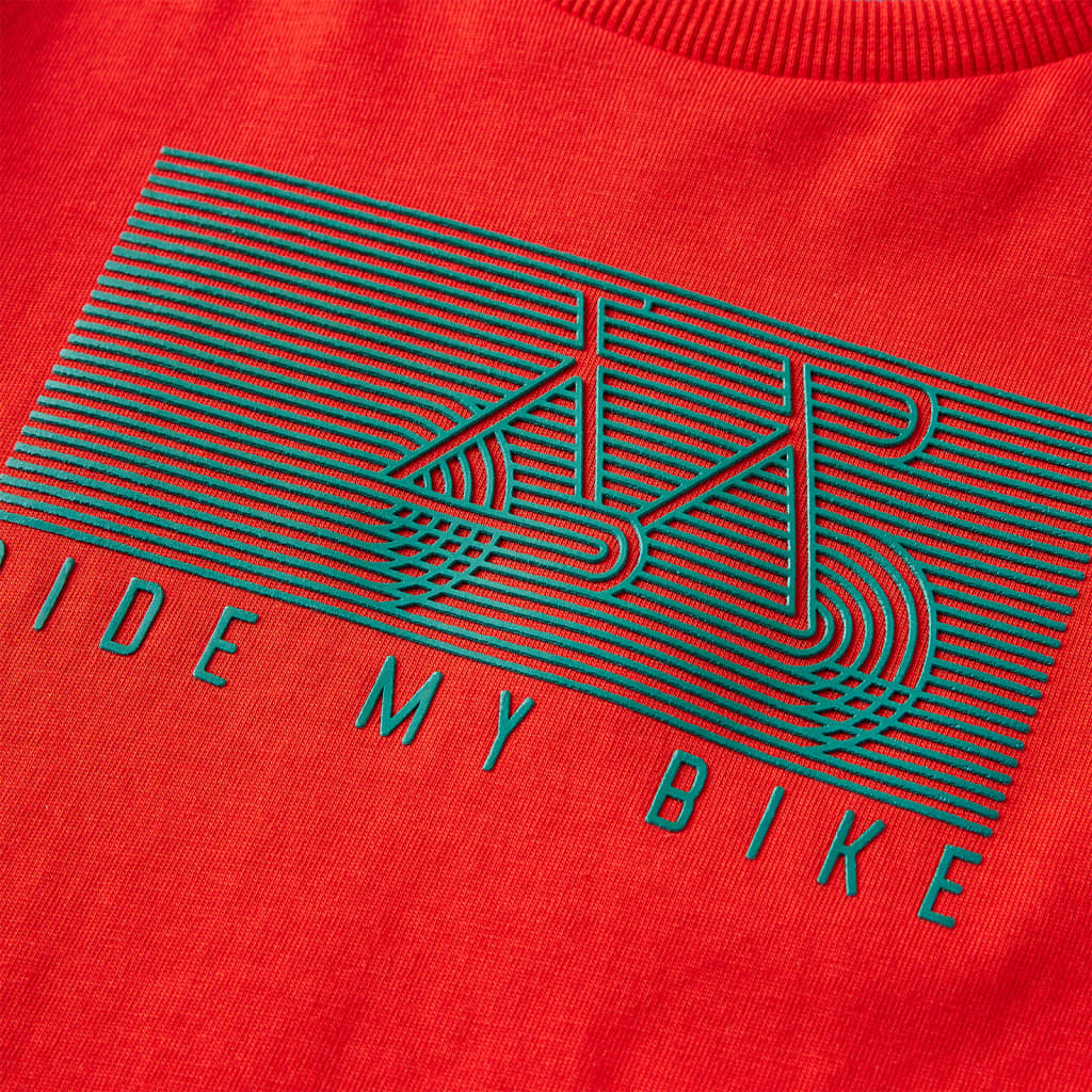 T-shirt de manga comprida para criança vermelho 128