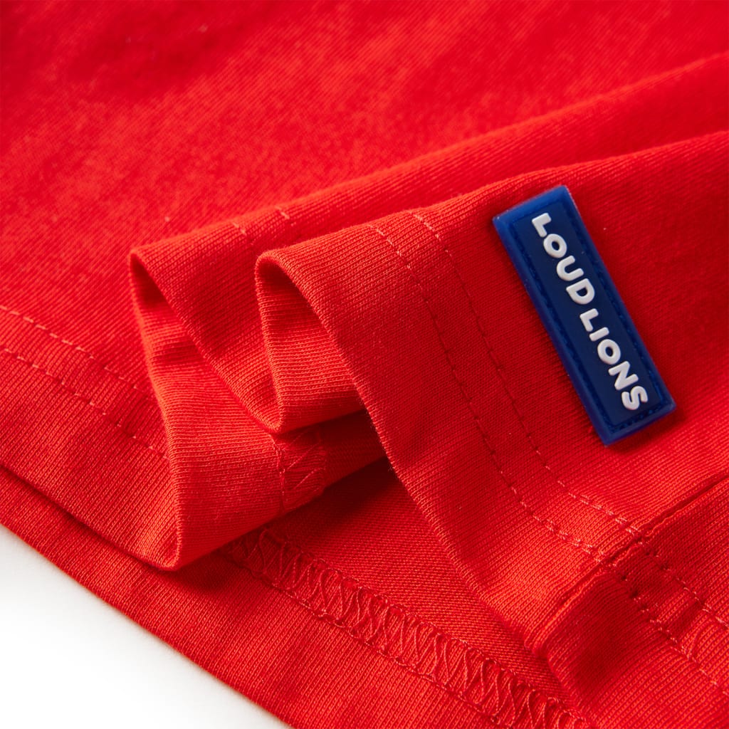 T-shirt de manga comprida para criança vermelho 128