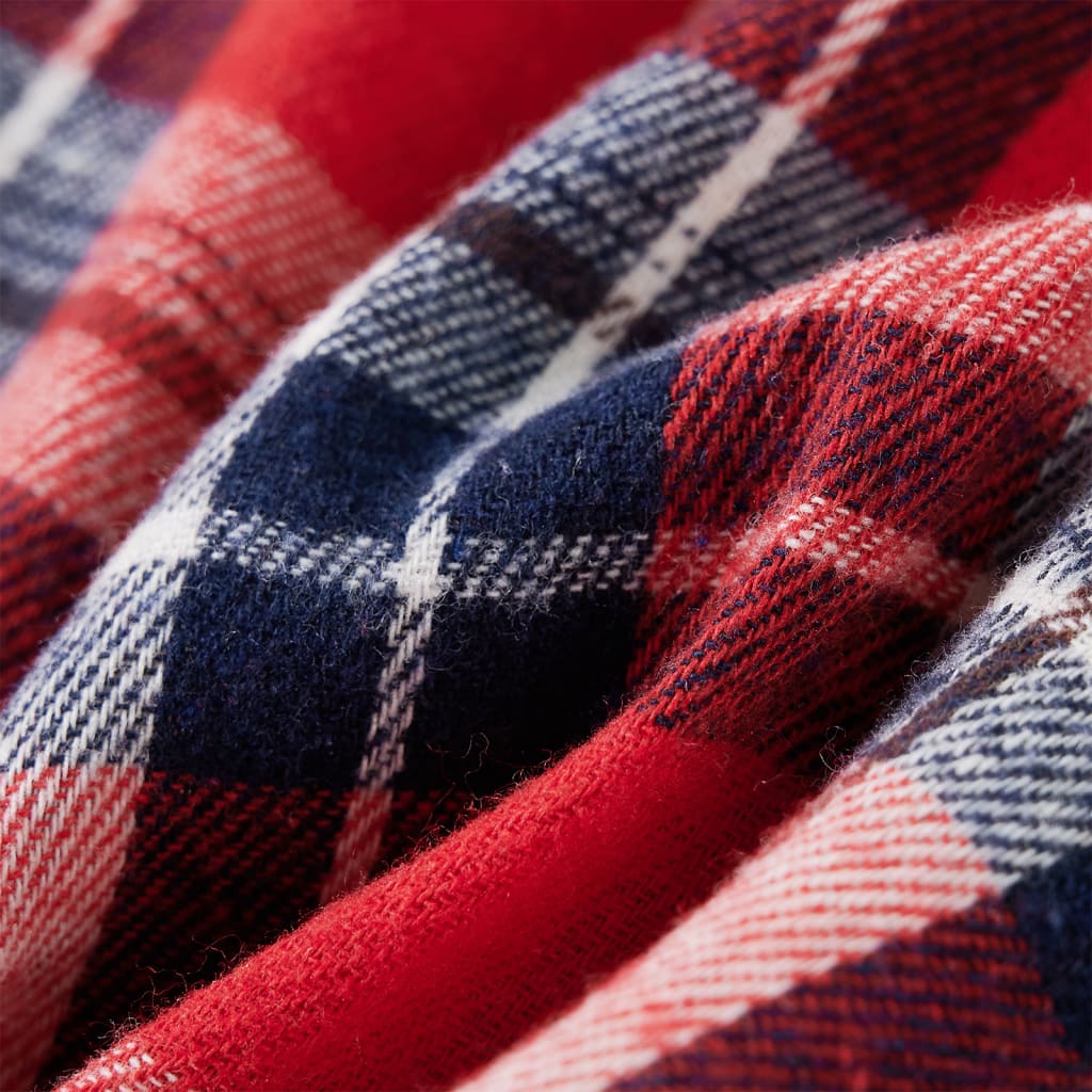 Camisa de xadrez para criança vermelho e azul-marinho 92