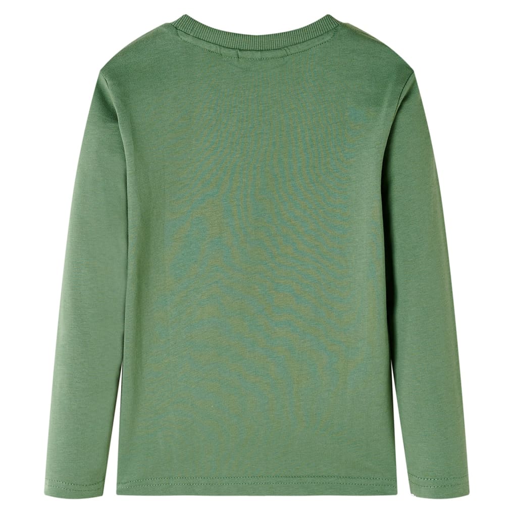 T-shirt de manga comprida para criança caqui-claro 128