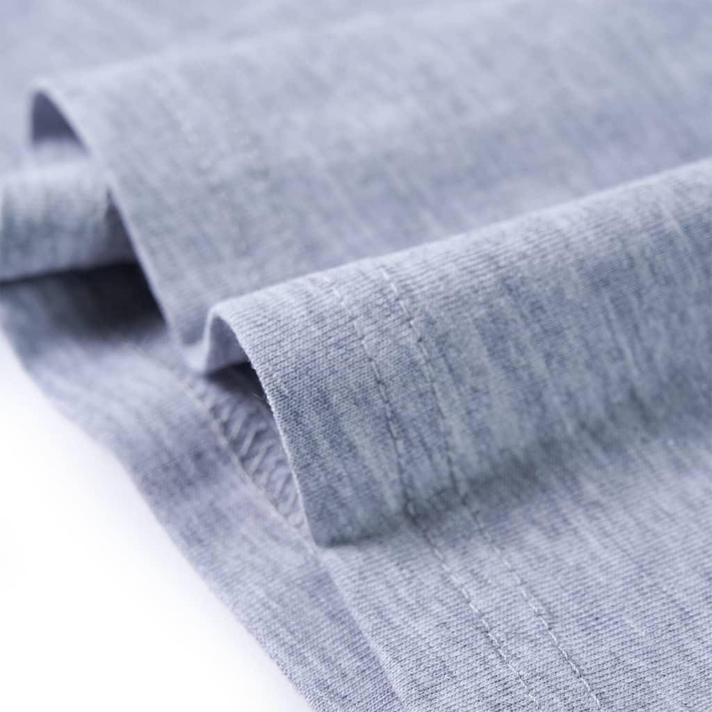 T-shirt de manga comprida para criança cinza mesclado 140