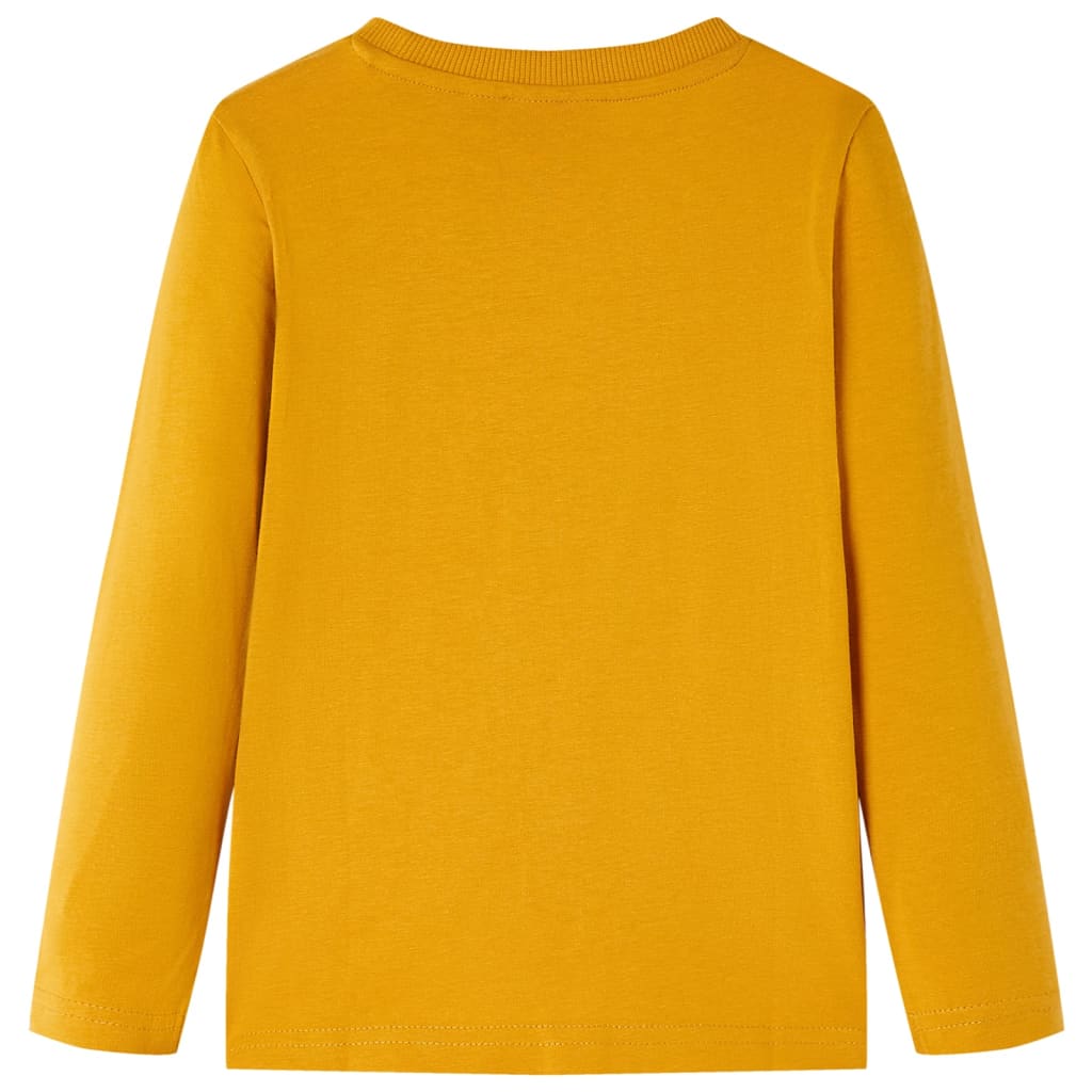 T-shirt de manga comprida para criança cor ocre 92
