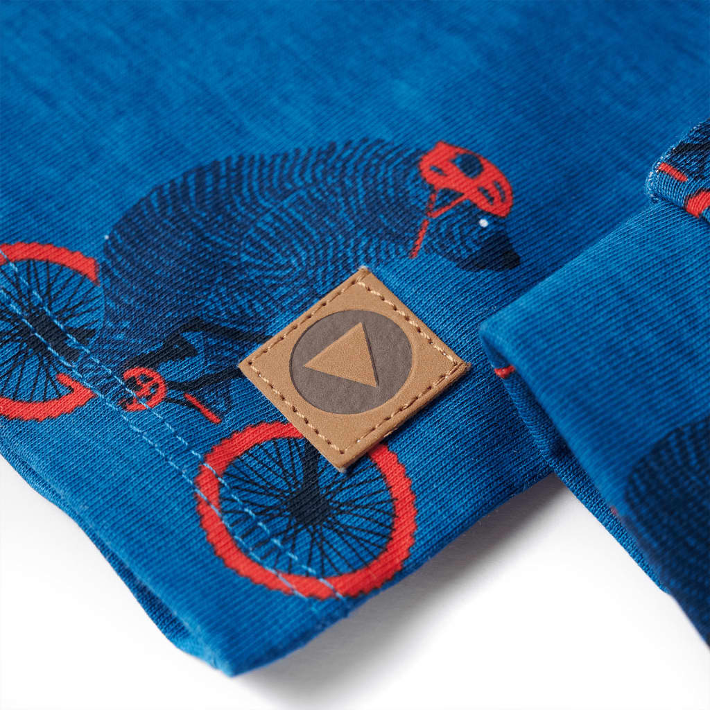 Pijama de manga comprida para criança azul-petróleo 140