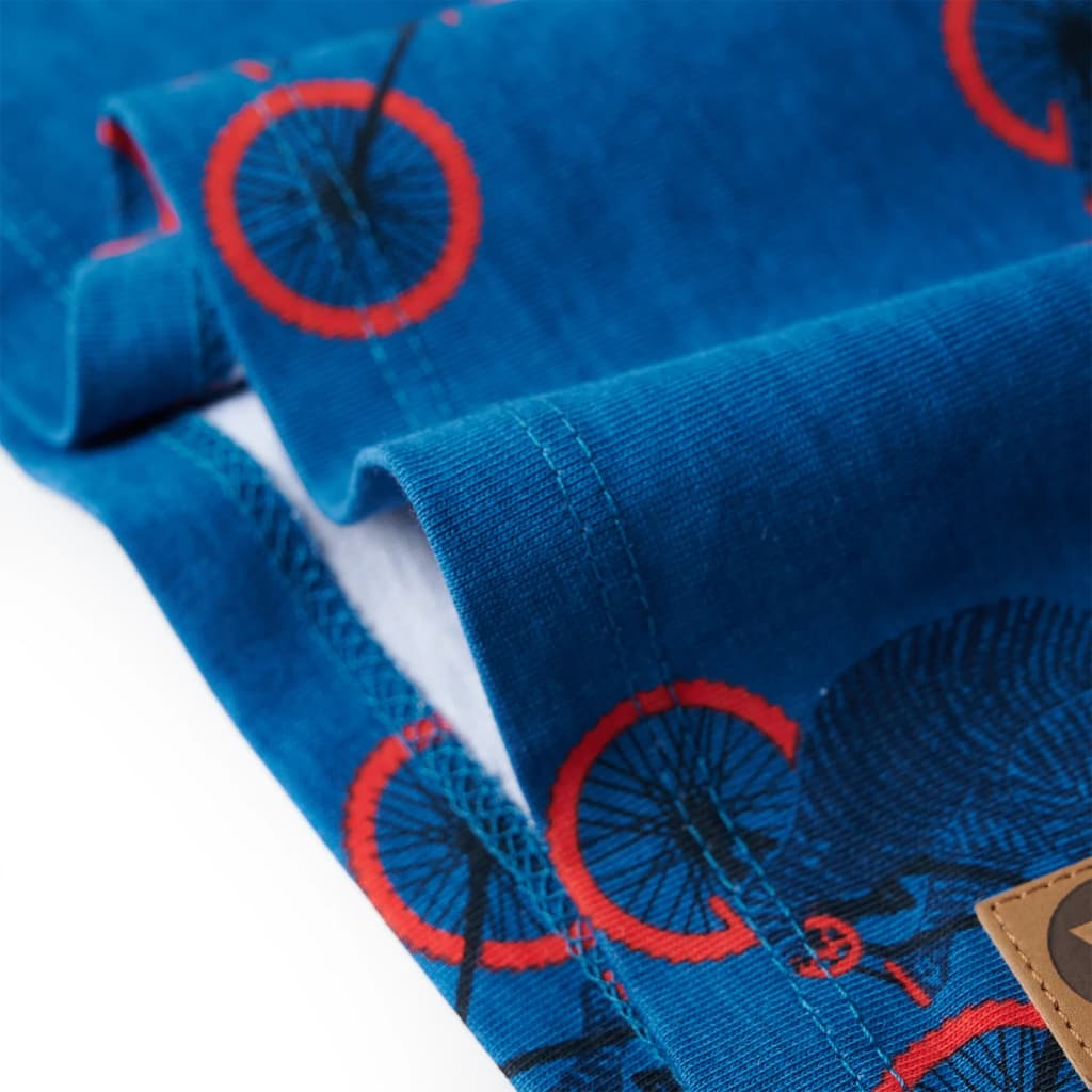 Pijama de manga comprida para criança azul-petróleo 140