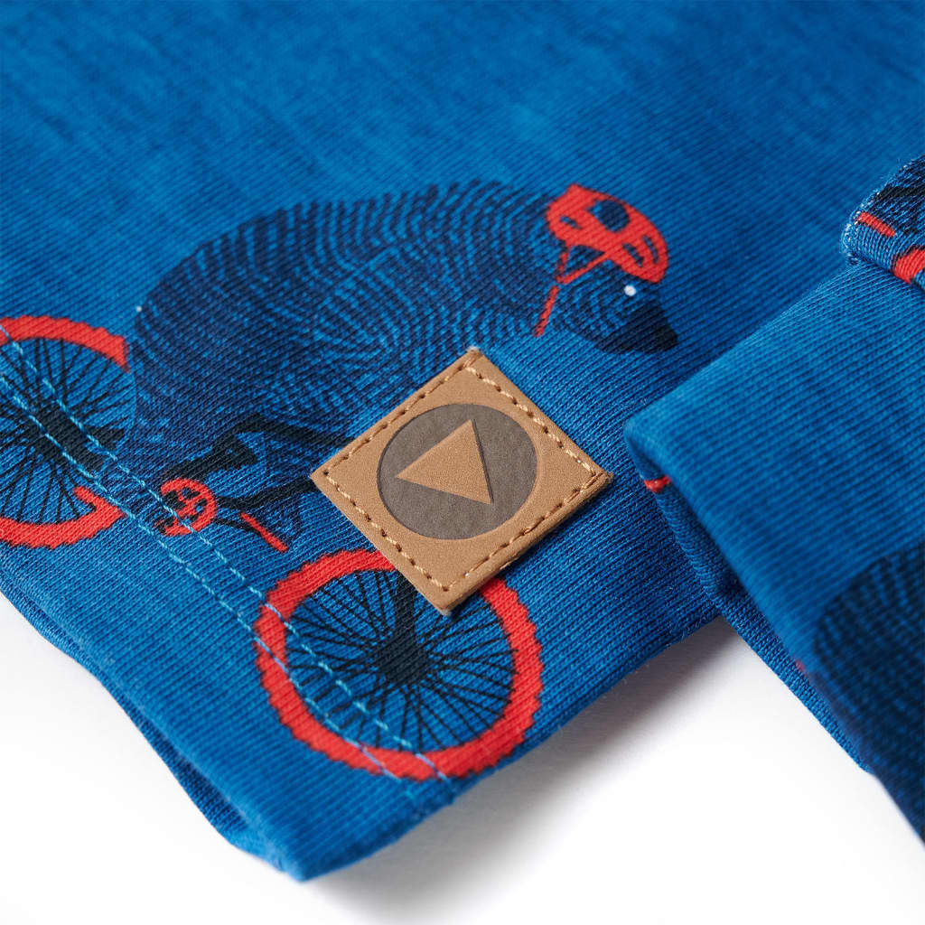 Pijama de manga comprida para criança azul-petróleo 140