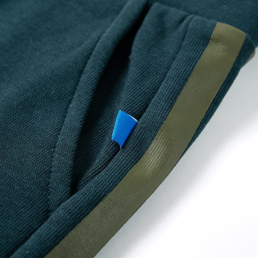 Calças de fato de treino com cordão para criança verde-musgo 128