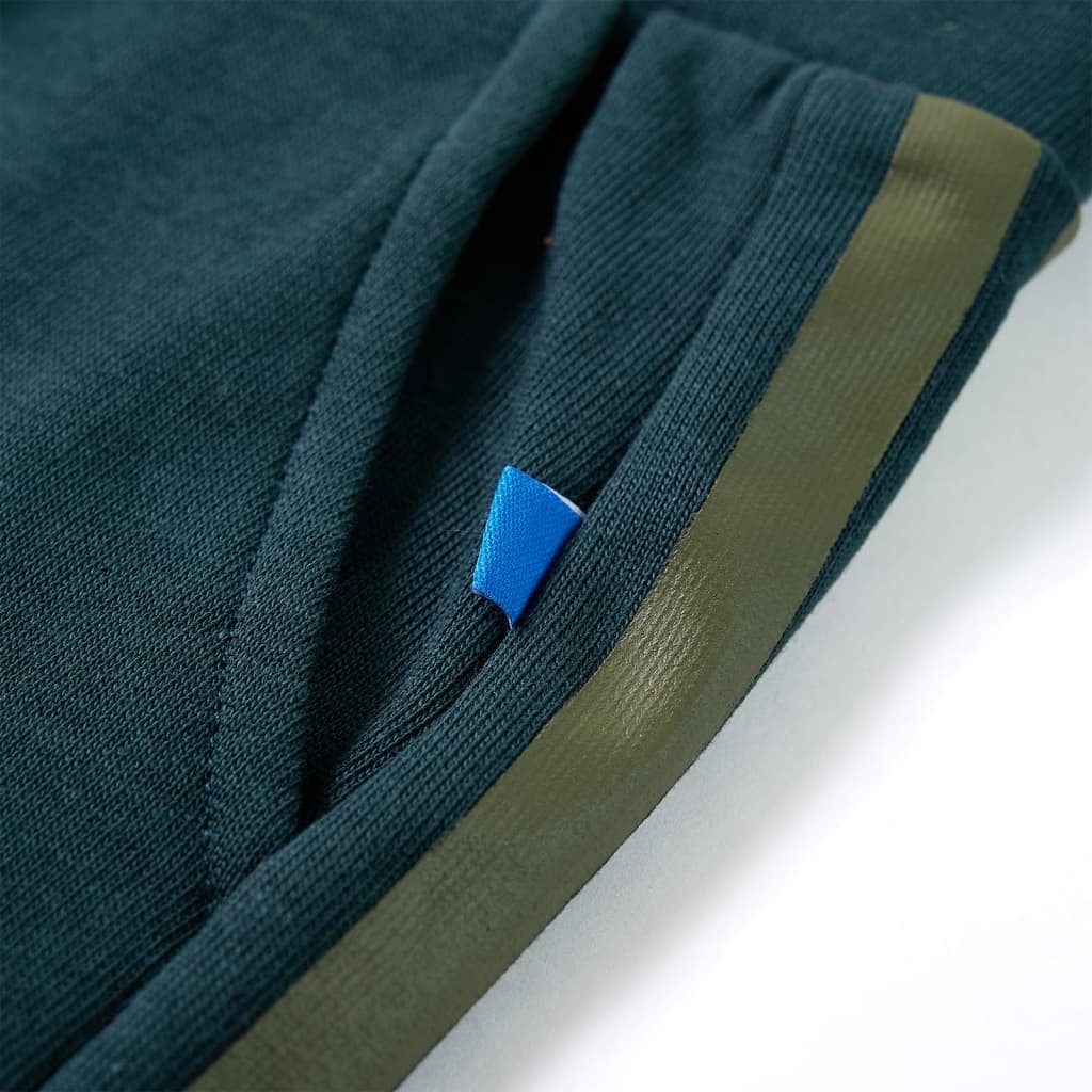 Calças de fato de treino com cordão para criança verde-musgo 128