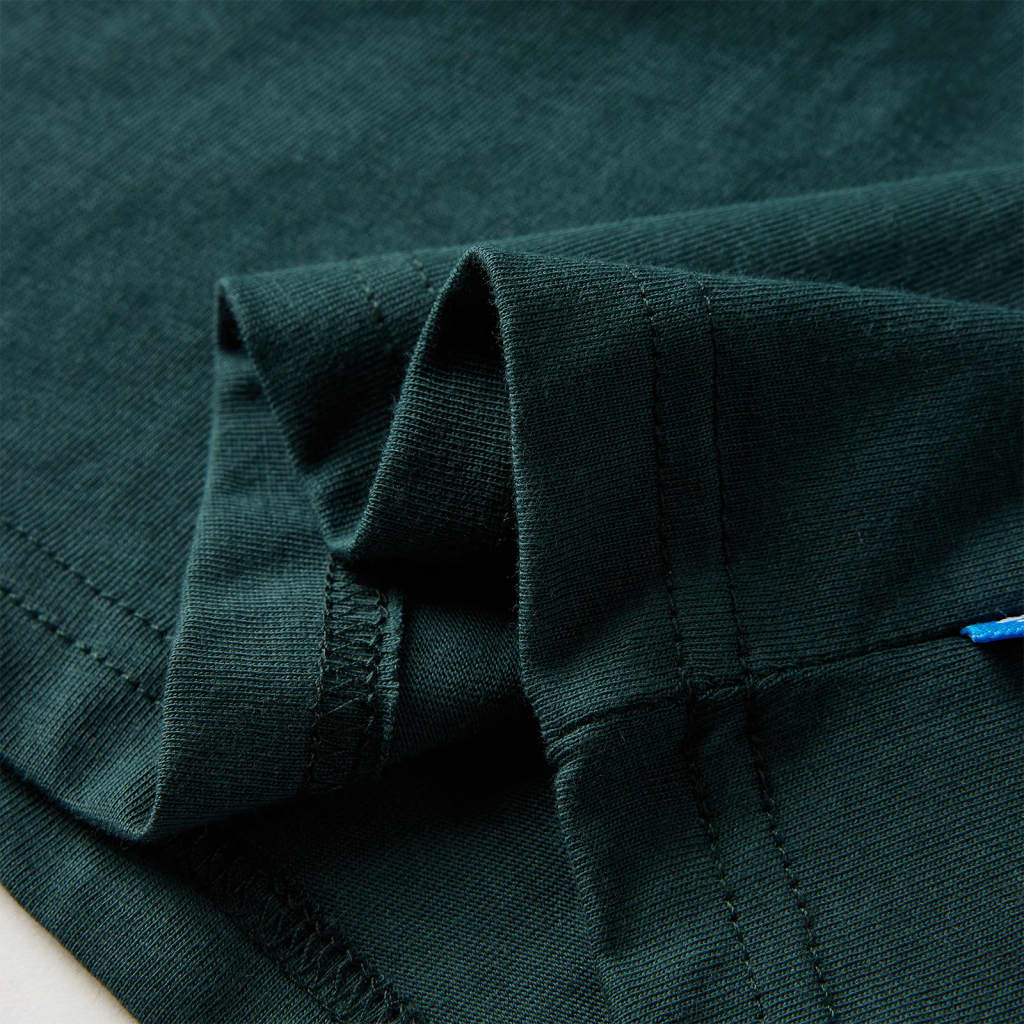 T-shirt de manga comprida para criança verde-escuro 128