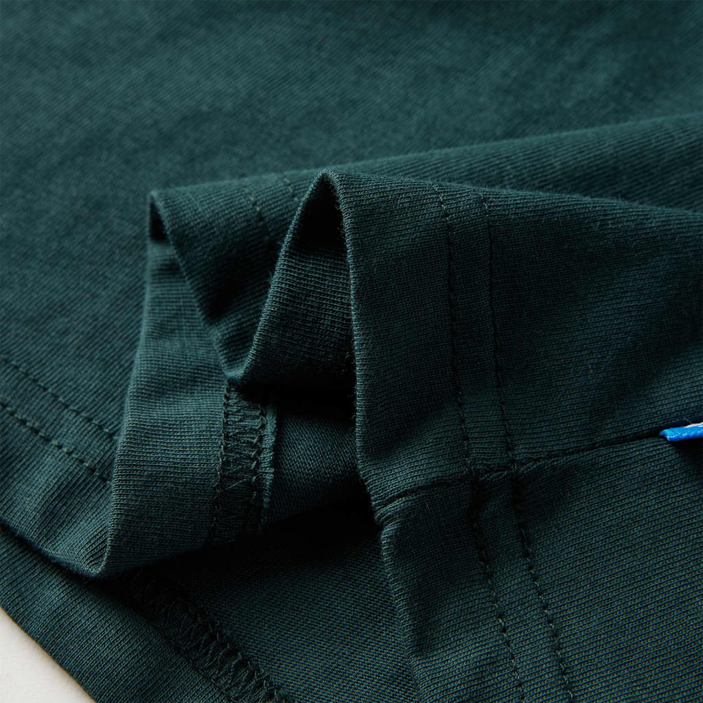 T-shirt de manga comprida para criança verde-escuro 128