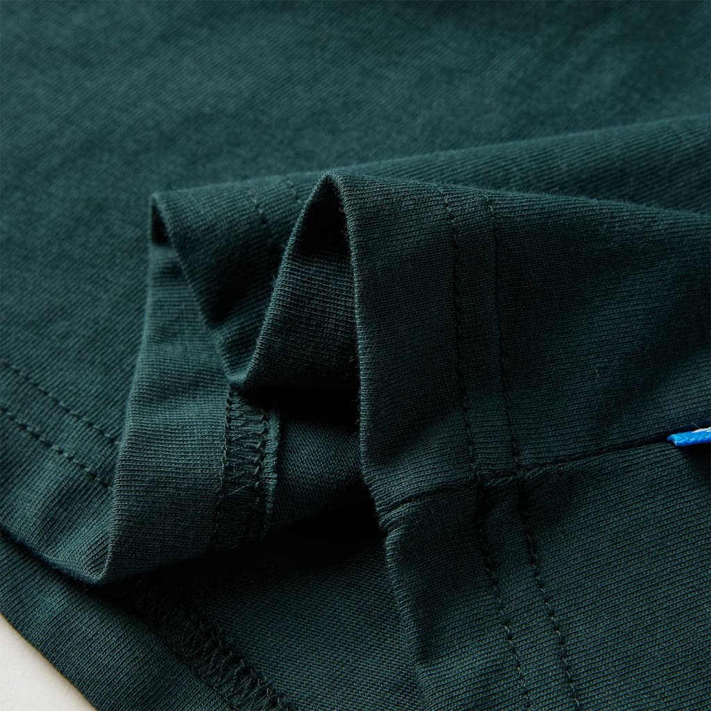 T-shirt de manga comprida para criança verde-escuro 128