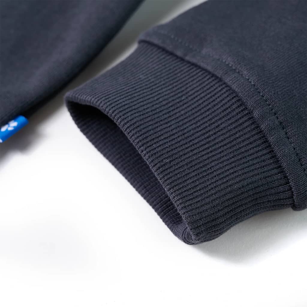 Sweatshirt para criança com capuz e meio fecho antracite/conhaque 128