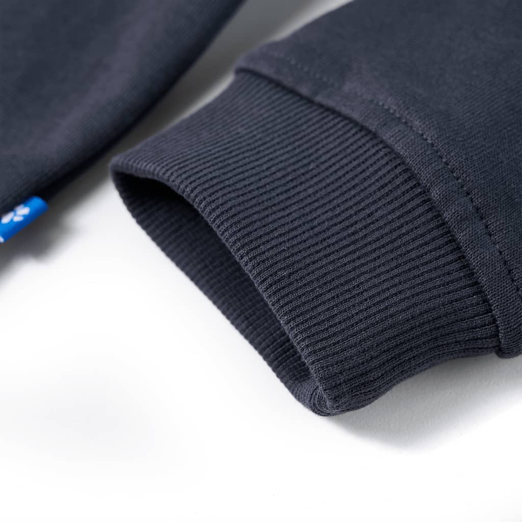 Sweatshirt para criança com capuz e meio fecho antracite/conhaque 128