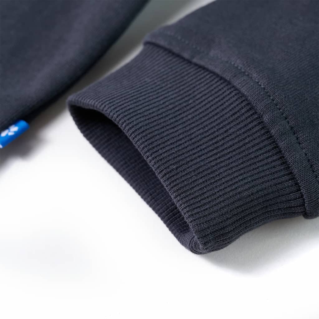 Sweatshirt para criança com capuz e meio fecho antracite/conhaque 128