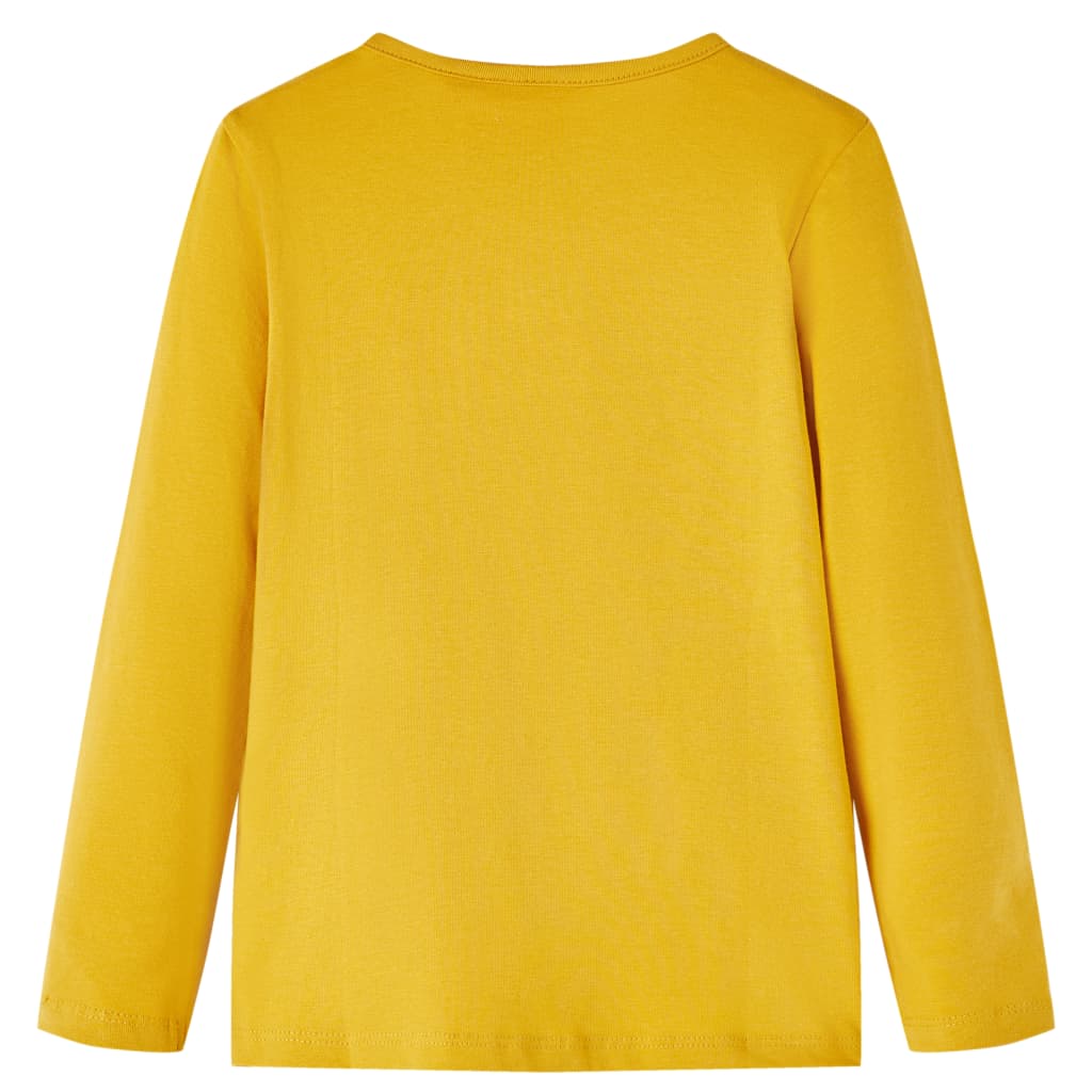 T-shirt de manga comprida para criança ocre-escuro 140