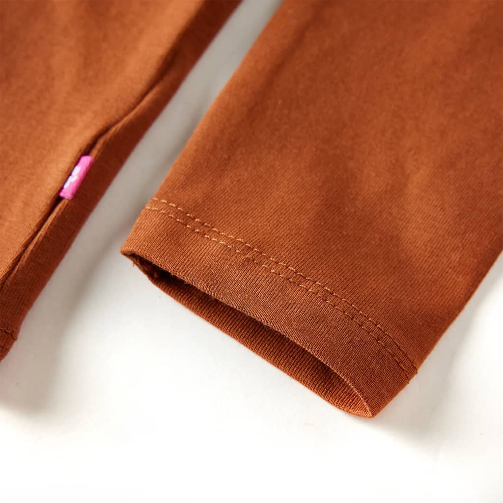 T-shirt de manga comprida para criança rosa-choque 128