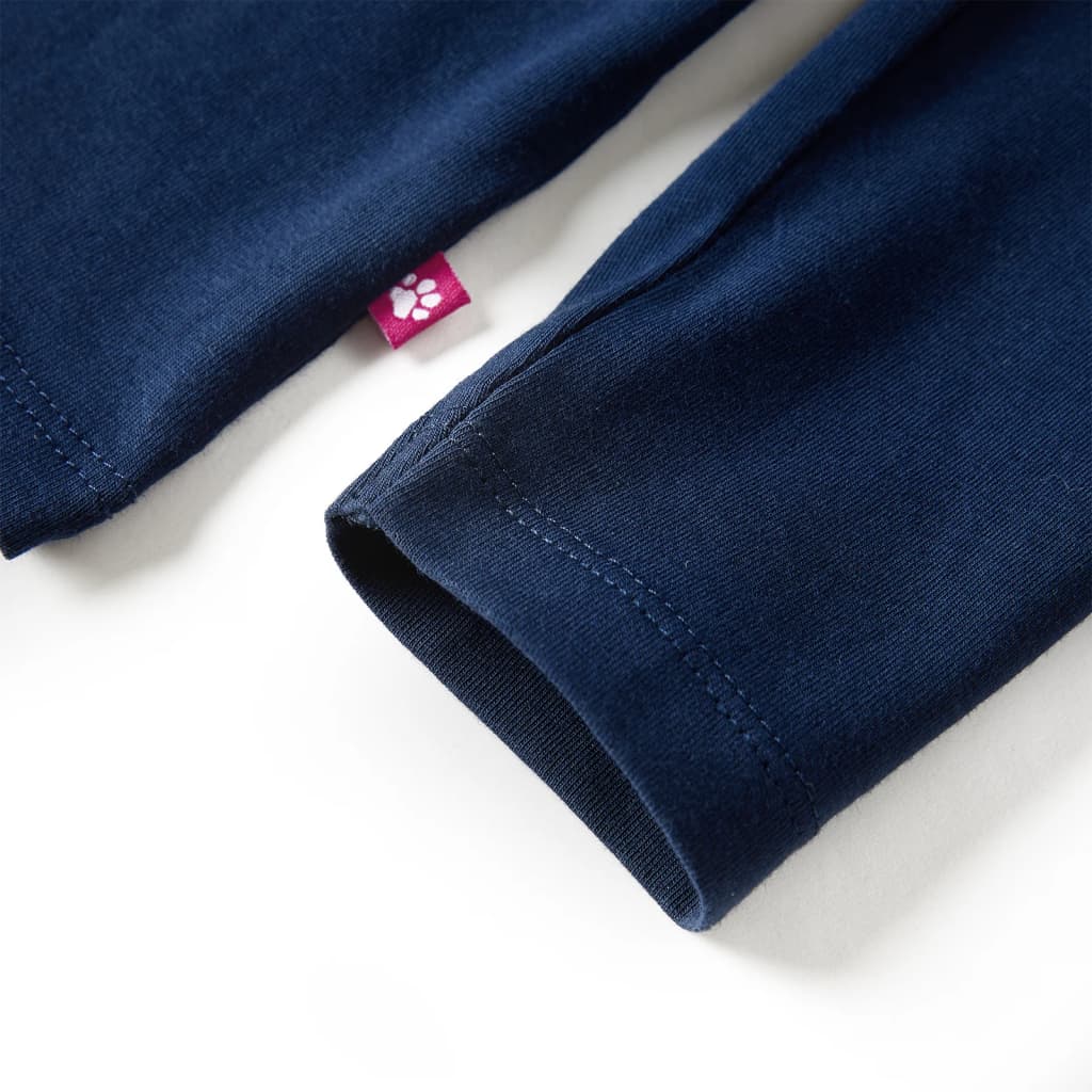 T-shirt de manga comprida para criança azul-marinho 140