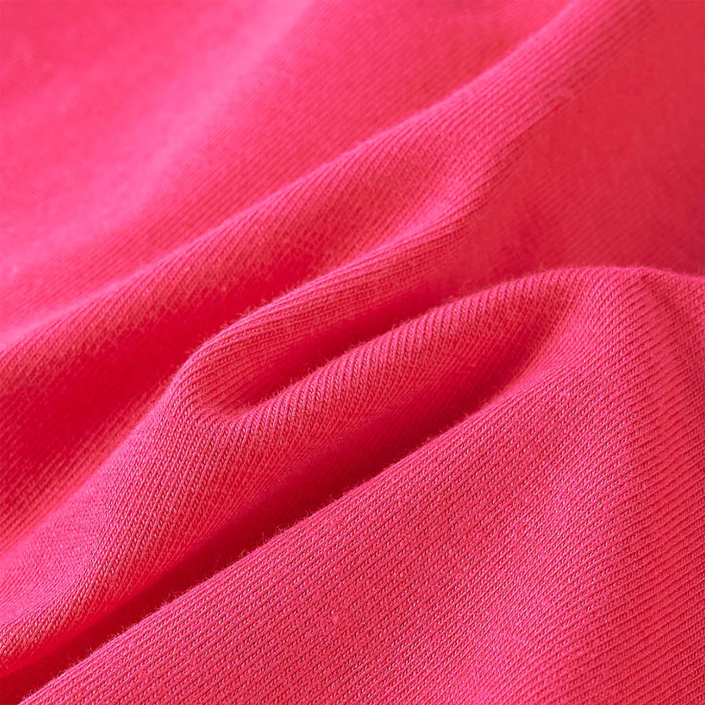 T-shirt de manga comprida para criança rosa-choque 140