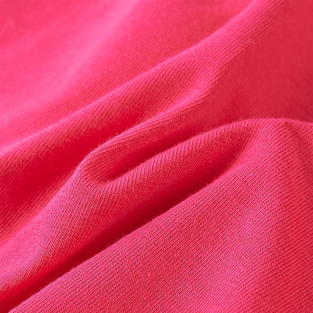 T-shirt de manga comprida para criança rosa-choque 140