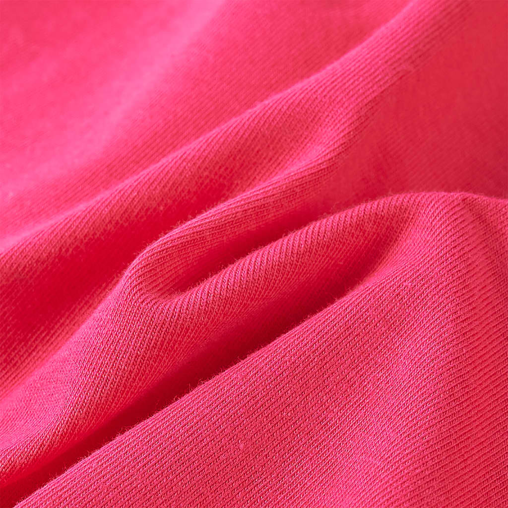 T-shirt de manga comprida para criança rosa-choque 140