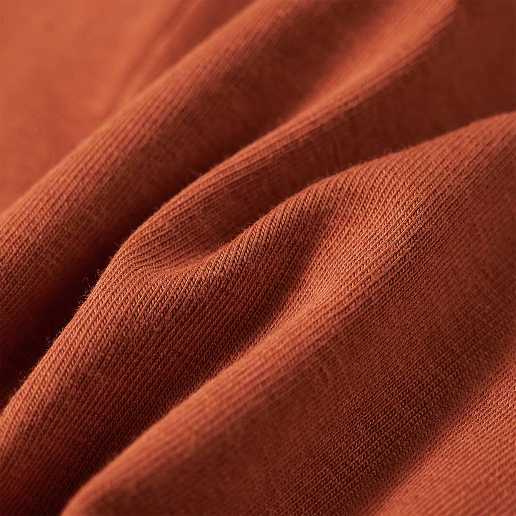 T-shirt de manga comprida para criança ocre-escuro 140