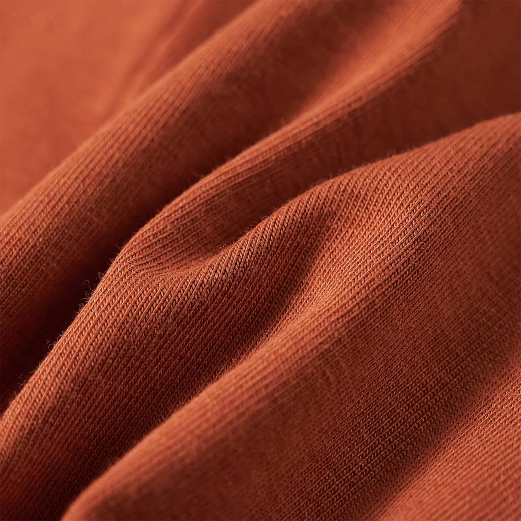 T-shirt de manga comprida para criança ocre-escuro 140