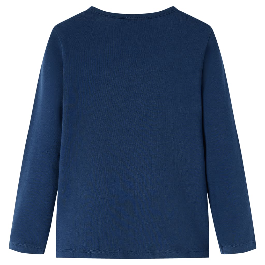 T-shirt de manga comprida para criança azul-claro 140