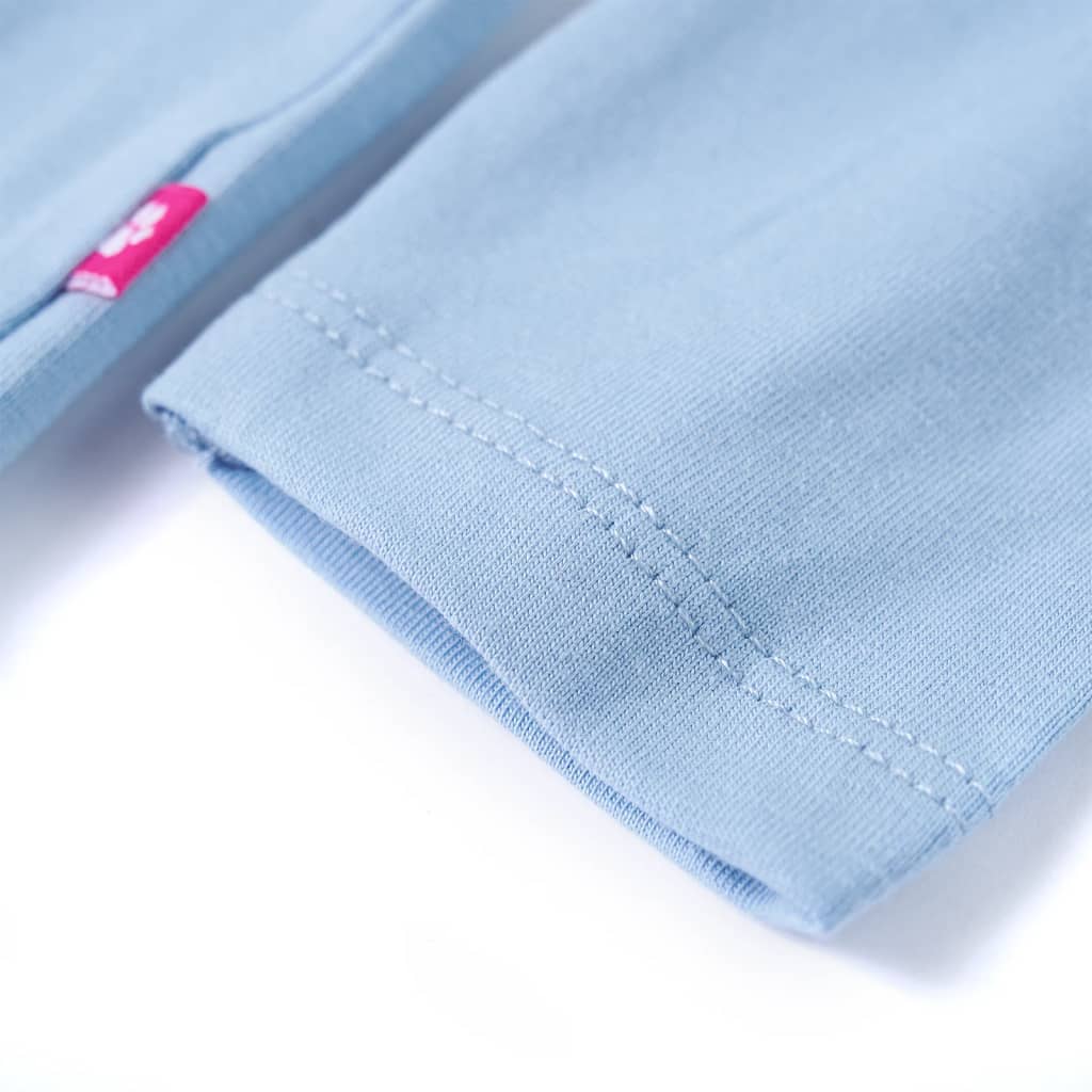 T-shirt de manga comprida para criança azul-claro 140