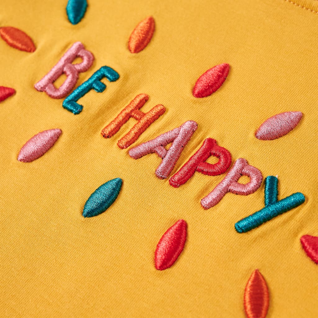 T-shirt de manga comprida para criança ocre-escuro 92