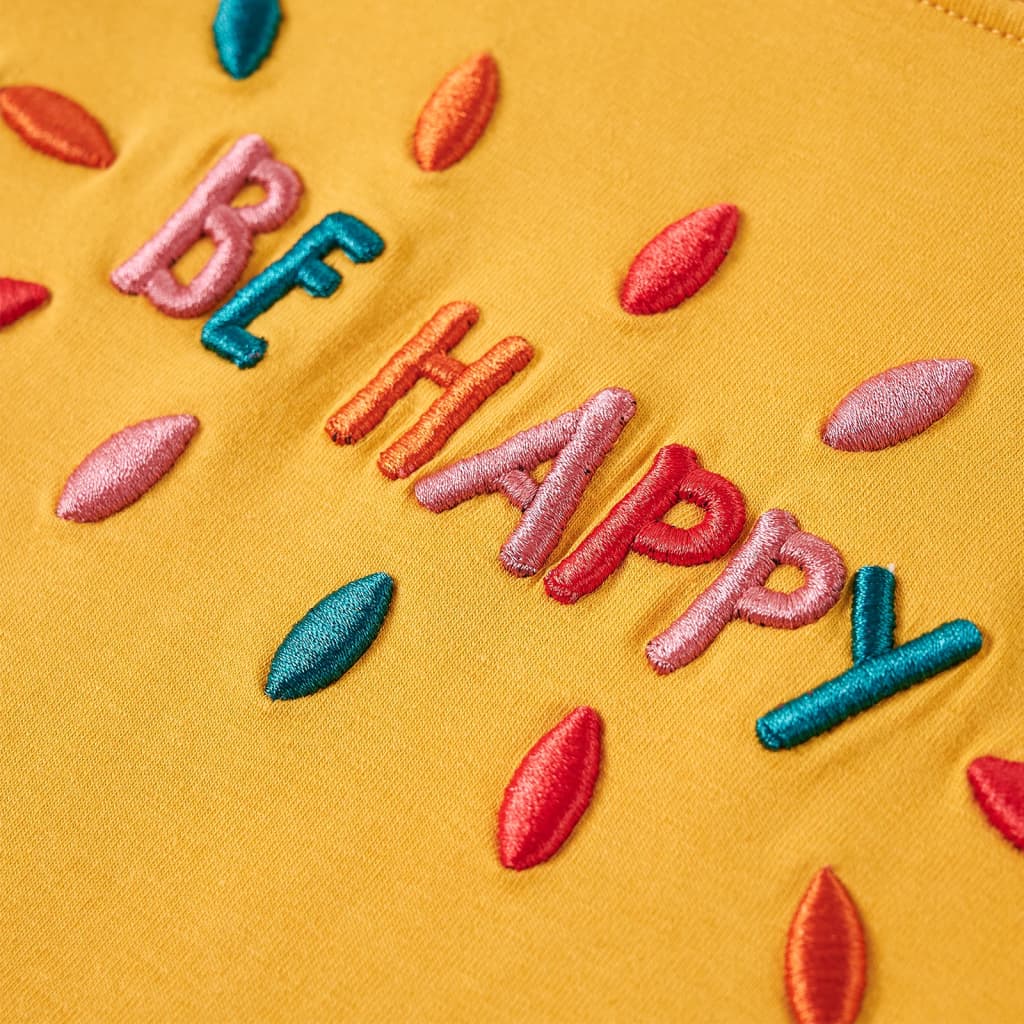 T-shirt de manga comprida para criança ocre-escuro 128