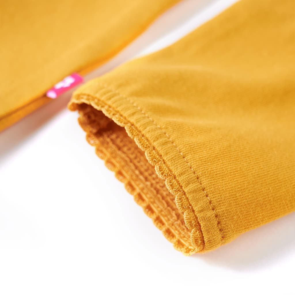 T-shirt de manga comprida para criança ocre-escuro 128
