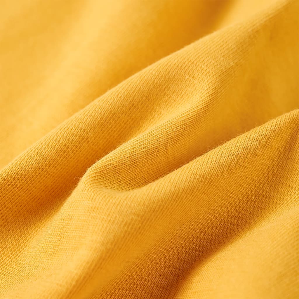 T-shirt de manga comprida para criança ocre-escuro 128