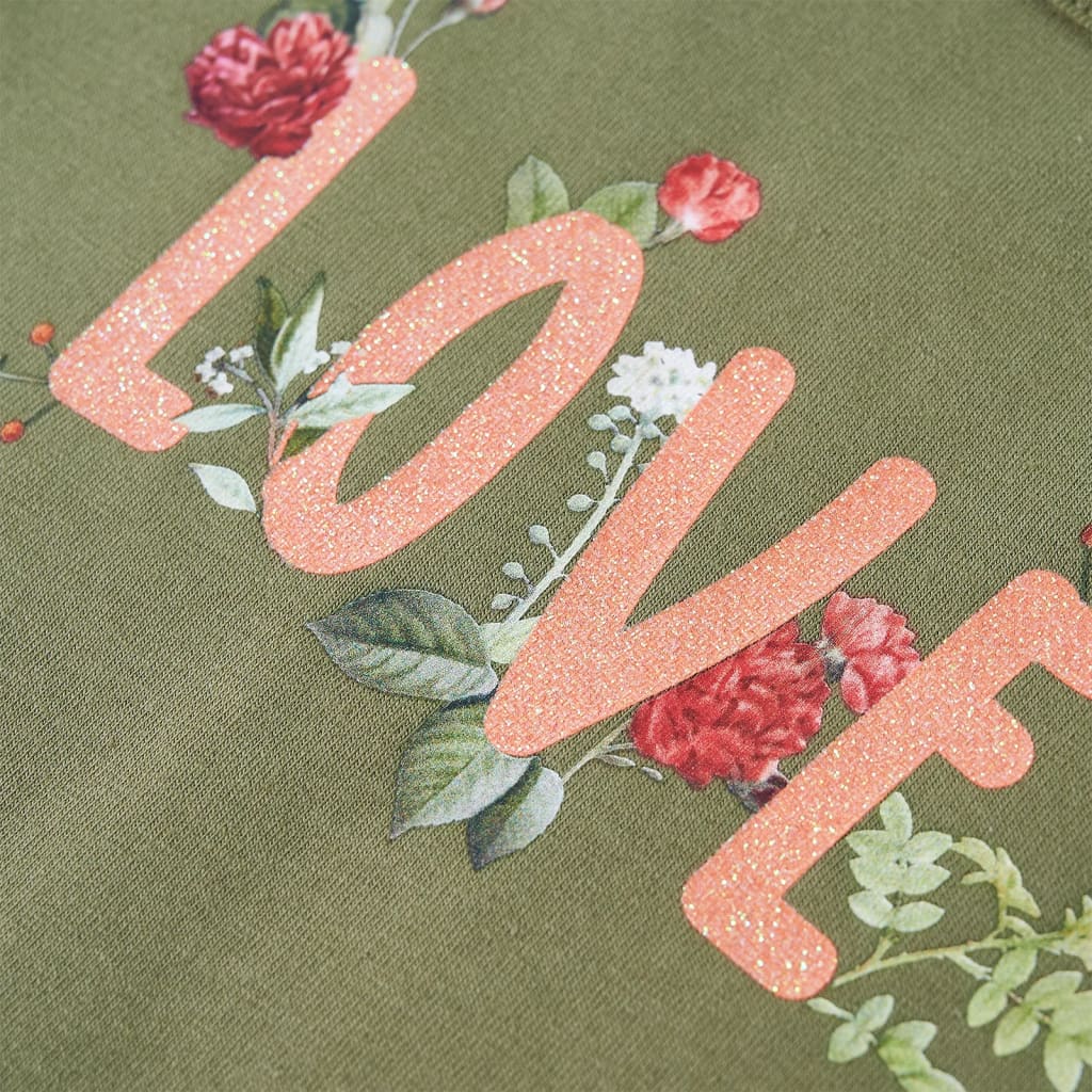 T-shirt de manga comprida para criança caqui 140