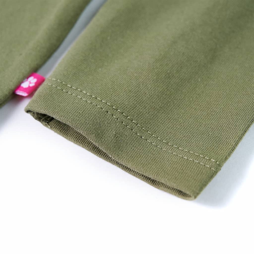 T-shirt de manga comprida para criança caqui 140