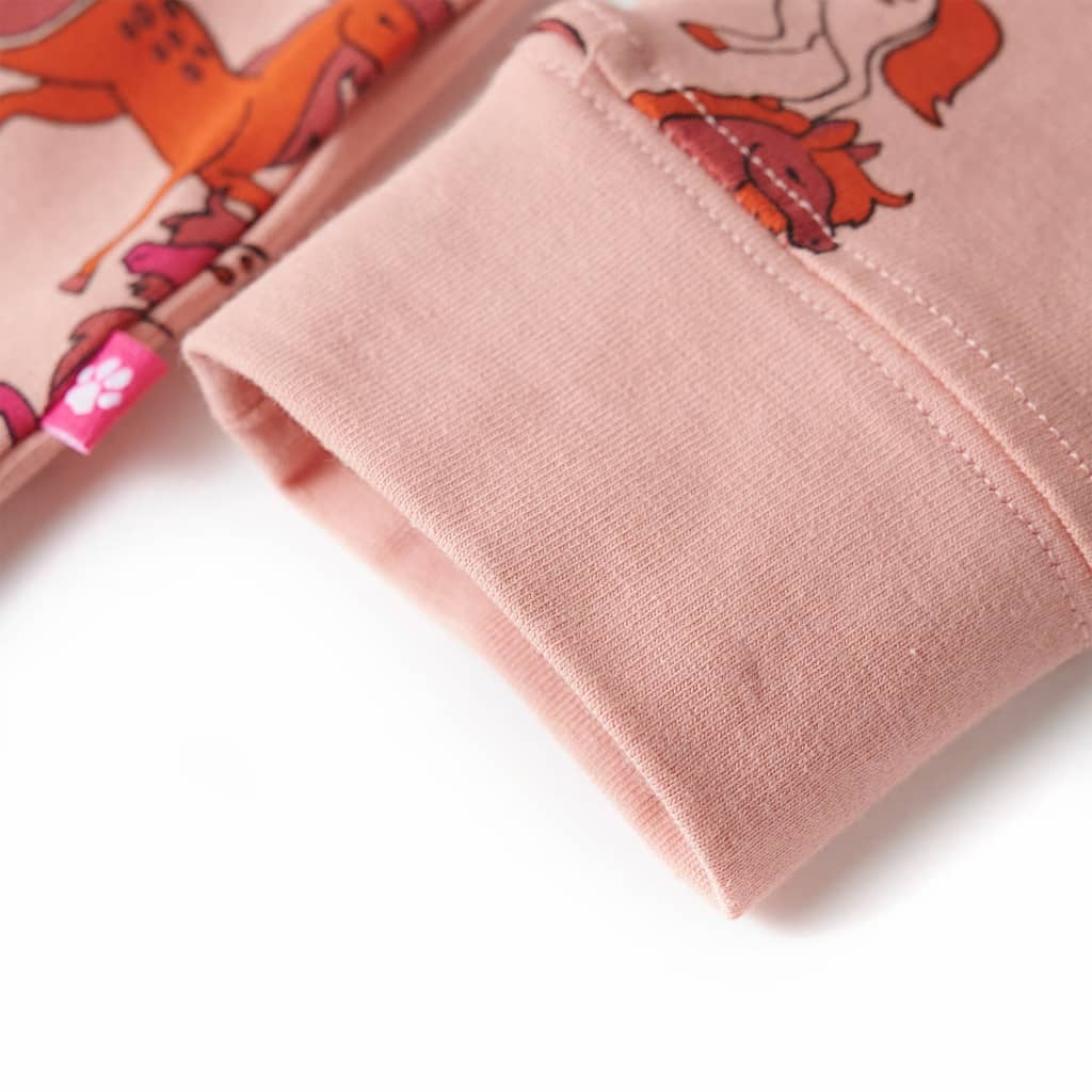 Pijama de manga comprida para criança rosa-claro 116