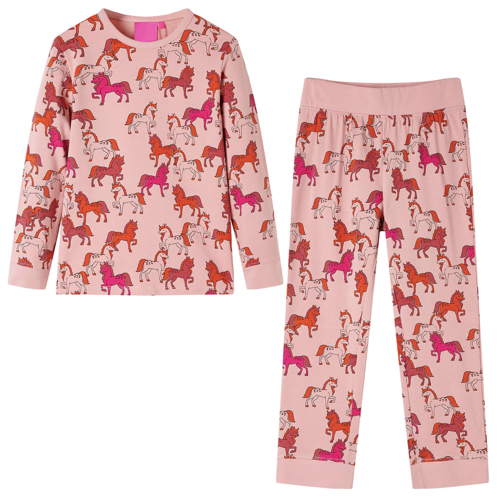 Pijama de manga comprida para criança rosa-claro 116