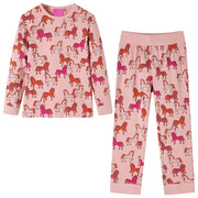 Pijama de manga comprida para criança rosa-claro 116