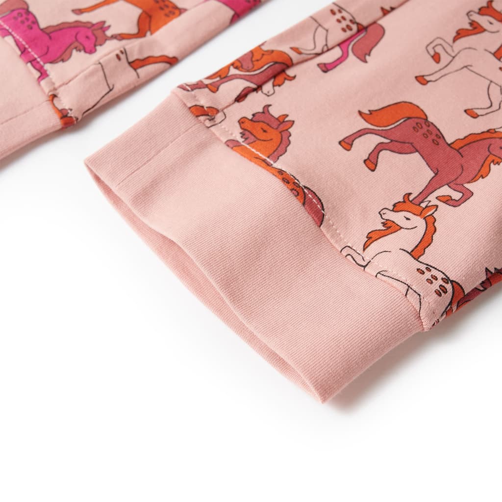 Pijama de manga comprida para criança rosa-claro 116