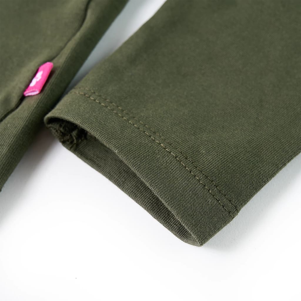 T-shirt de manga comprida para criança cor caqui 140