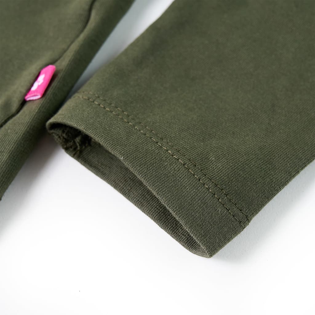 T-shirt de manga comprida para criança cor caqui 140