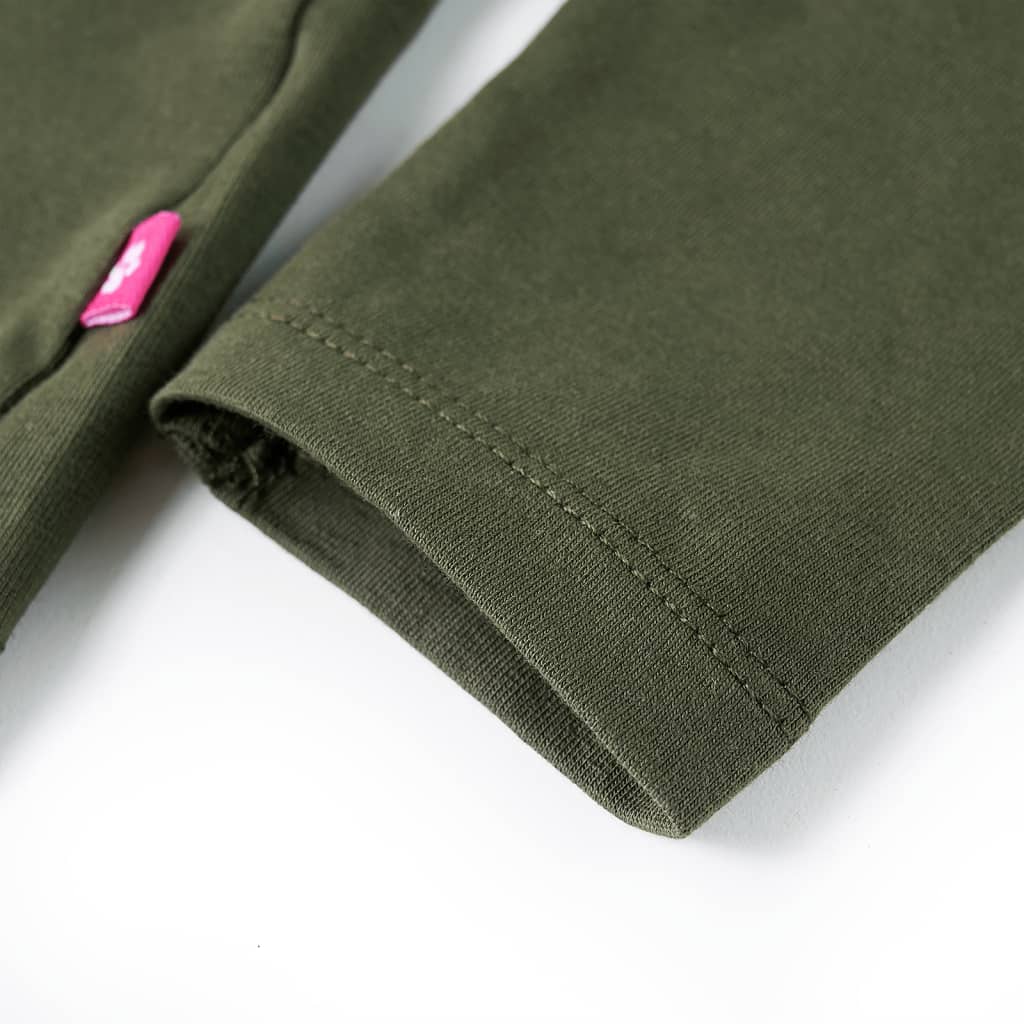 T-shirt de manga comprida para criança cor caqui 140