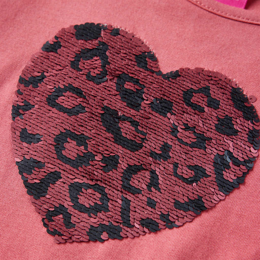 T-shirt de manga comprida para criança rosa-velho 116